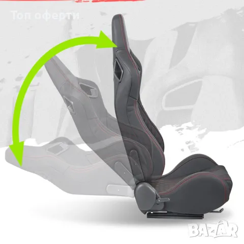 Спортни седалки за МПС - 9015 Черна с червен конец, снимка 4 - Аксесоари и консумативи - 48675412