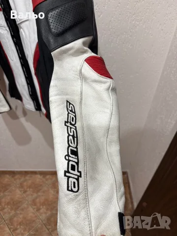 Кожено мото яке Alpinestars 52 -Lразмер, снимка 5 - Якета - 56334285