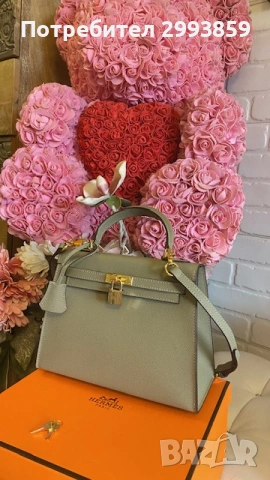Чанта Кели*ЕРМЕС 25см*Hermes Kelly Mini*Epsom Leather Gold Hardware, снимка 9 - Чанти - 53644303