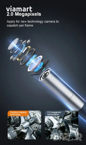 Ендоскопска камера INSKAMS 10, 5" IPS дисплей, 360° управление и 1080P, снимка 5 - Камери - 53802042