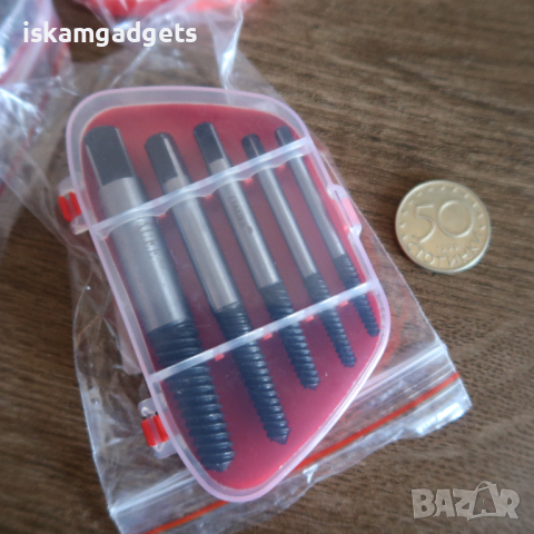 Комплект от 5 броя екстрактори за счупени болтове / шпилковадач, снимка 6 - Други инструменти - 44688678