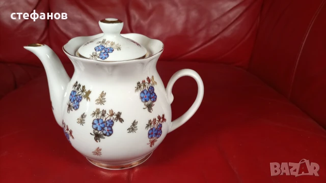 Порцеланов комплект за кафе, две канички, захарничка, снимка 16 - Сервизи - 50527344
