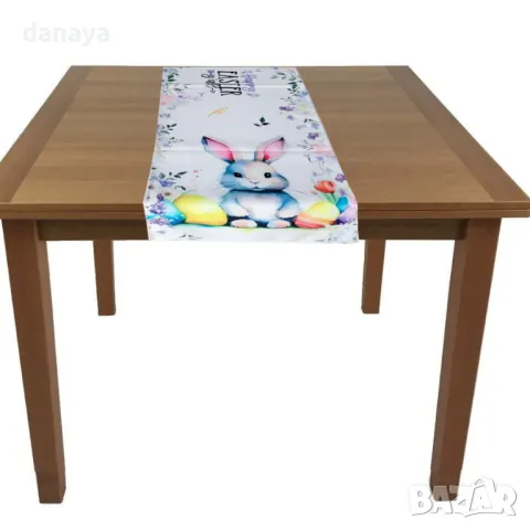 5682 Великденски тишлайфер за маса Зайче, 140x40cm, снимка 7 - Покривки за маси - 49198212