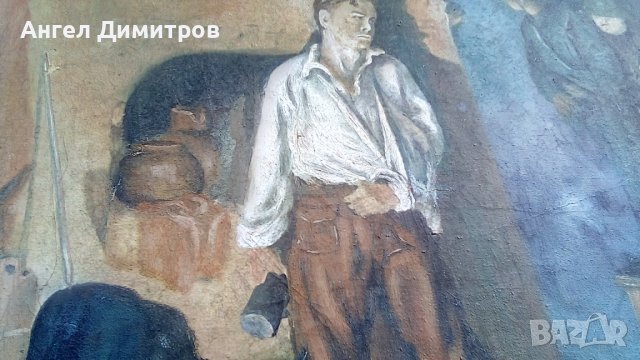 Йорданка Николова преди смъртта си маслена картина платно 1958 г , снимка 2 - Картини - 41551122