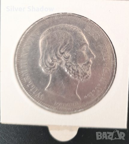 Монета Нидерландия 2 1/2 Гулдена 1872 г Виллем III