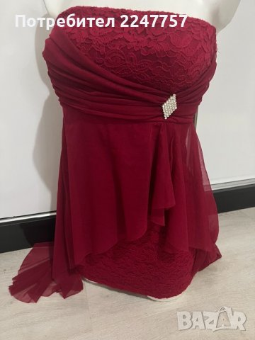 Червена къса рокля размер S