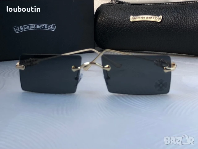 CHROME HEARTS мъжки слънчеви очила правоъгълни, снимка 7 - Слънчеви и диоптрични очила - 50741455