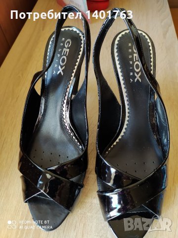 Официални обувки Геокс, Geox, естествен лак, на ток, елегантни обувки, снимка 4 - Дамски елегантни обувки - 33784413