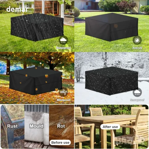 Покривало за градинска мебел LAMUNI Cube, 300x300x100cm, 420D Oxford плат, снимка 5 - Градински мебели, декорация  - 49116371