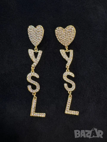 обеци от висококачествена стомана chanel valentino garavani versace ysl saint laurent , снимка 13 - Обеци - 51395628