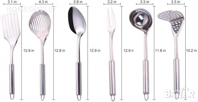 Комплект готварски прибори на стойка 7 части, снимка 2 - Прибори за хранене, готвене и сервиране - 36306327