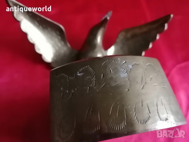 Рядък Бронзов Пепелник със Статуетка ПТИЦА, снимка 4 - Антикварни и старинни предмети - 36062565