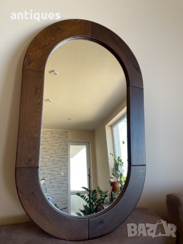 Старо дървено огледало - 100/60см, снимка 5 - Антикварни и старинни предмети - 35871611