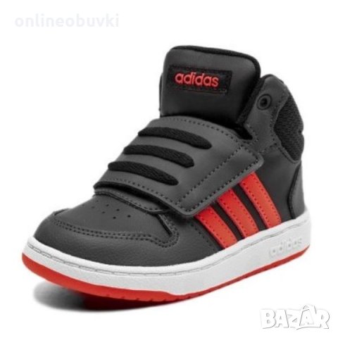НАМАЛЕНИЕ!!!Бебешки спортни обувки ADIDAS Hoops Черно с червени ленти GZ7780, снимка 3 - Бебешки обувки - 34439120
