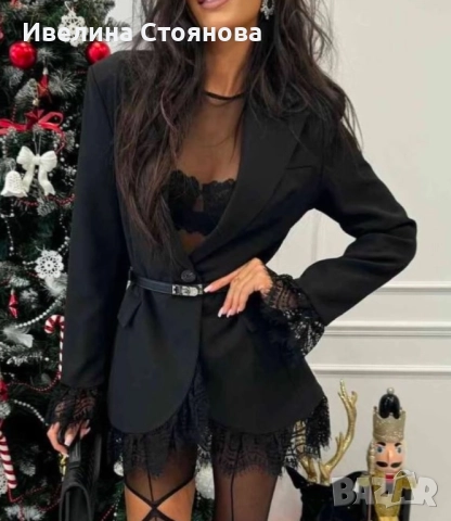 Сако с дантела, снимка 4 - Сака - 52676486