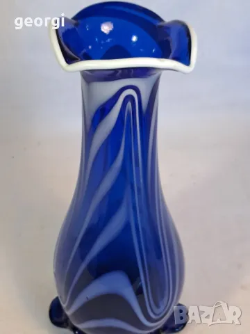 стъклена ваза двуцветно стъкло 22/4, снимка 3 - Вази - 49219434