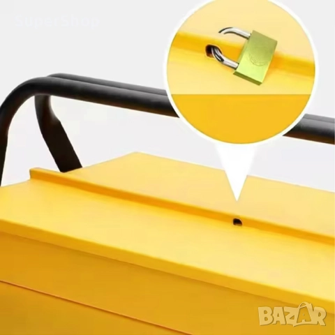 Метална кутия за инструменти с 3 етажа – здрава и удобна (празна), снимка 4 - Други инструменти - 51913039