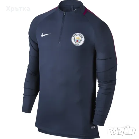 Nike FC Man City Drill Top - Оригинална мъжка блуза с цип р-р M, снимка 1 - Блузи - 48553098