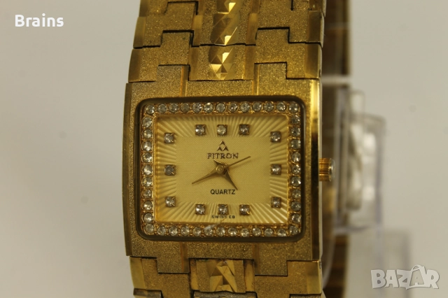 FITRON Швейцарски Позлатен Кварцов Часовник Тип Гривна, снимка 3 - Мъжки - 52134213