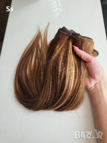 130гр. естествена коса на треса на руси кичури , снимка 3 - Аксесоари за коса - 42418881
