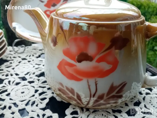 Антикварен сервиз за чай, снимка 5 - Антикварни и старинни предмети - 49756501