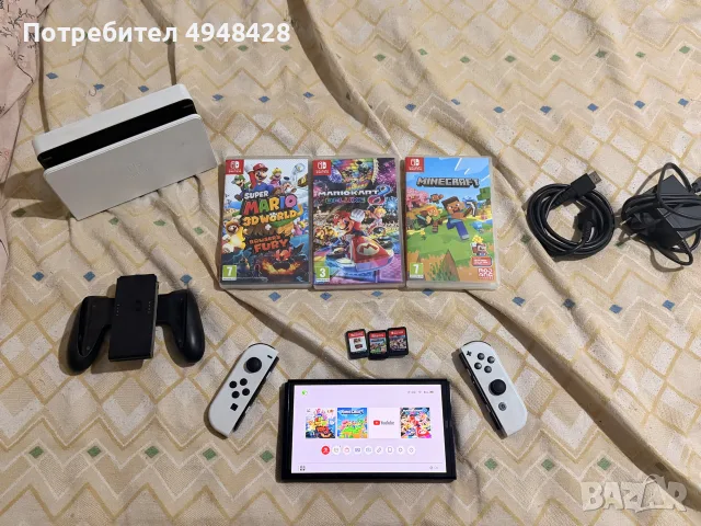 Nintendo Switch oled с 3 игри става и бартер