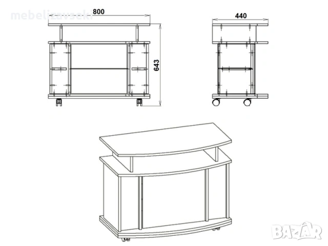 Нов! ТВ шкаф Компанит Америка, снимка 8 - Шкафове - 53807112