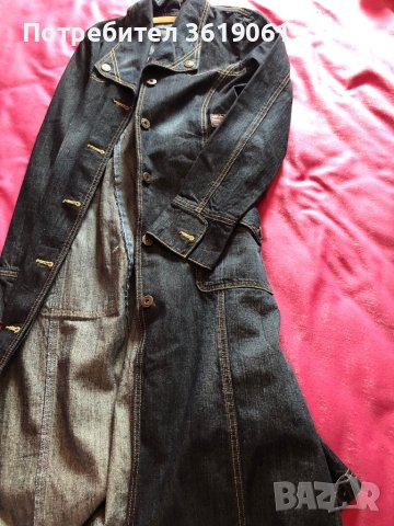 Вталено дънково манто, снимка 2 - Палта, манта - 40512350