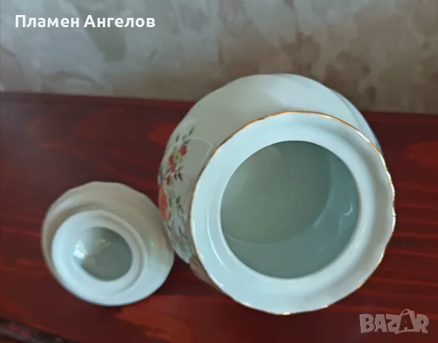 Ретро порцеланова захарница "Китка" Нови пазар. Соц-Винтидж. , снимка 4 - Сервизи - 56229544