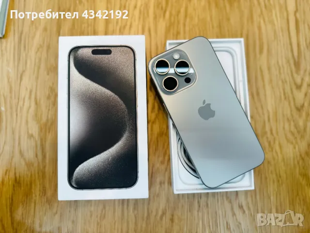 iPhone 15 Pro 256 Natural Titanium,Гаранция 12м, снимка 3 - Други - 48627493