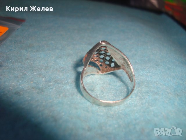 СРЕБЪРЕН БЕЛ ЕПОК СТИЛ СТАР КРАСИВ ПРЪСТЕН СРЕБРО 925 АЖУРНА РЪЧНА ИЗРАБОТКА 25157, снимка 9 - Пръстени - 35828351