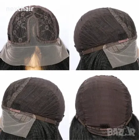 Тъмно червена бордо вълнообразна перука на път с дантела 13*4*1, снимка 6 - Аксесоари за коса - 50046173