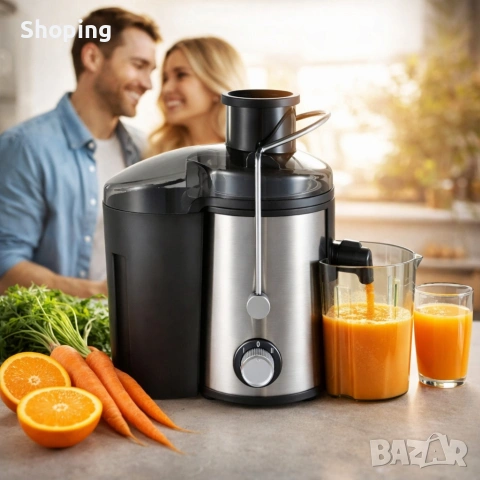 Сокоизстисквачка Muhler MJ-600S, 600W, Корпус и цедка от неръждаема стомана 