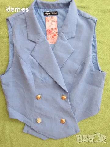 Дамски елек в млечно син цвят размер 38/М, нов, снимка 4 - Корсети, бюстиета, топове - 50170616