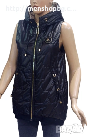 Ефектен дамски елек - черен, снимка 2 - Елеци - 53169403