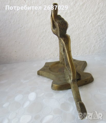 Балерина - пепелник, метал месинг бронз фигура статуетка, снимка 4 - Статуетки - 39489990