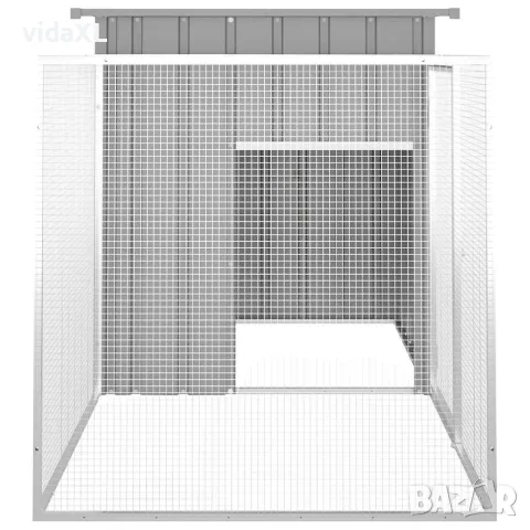 vidaXL Клетка за пилета сива 200x91x100 см поцинкована стомана, снимка 3 - За птици - 56146334
