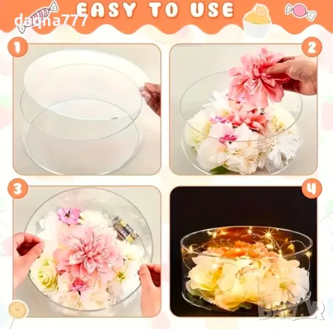 Прозрачни ефектни  поставки за торта, снимка 9 - Форми - 50345323