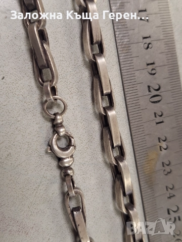 Сребърен синджир 28,36гр, снимка 3 - Колиета, медальони, синджири - 52910045