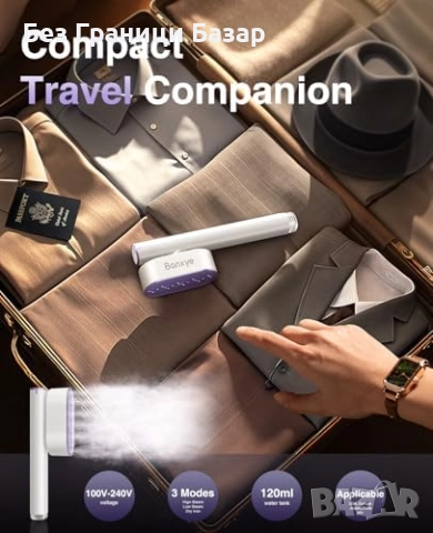 Нова Ултра Бърза Пара 1s, Голям Графенов Панел, Преносима Пътна Ютия, снимка 6 - Ютии - 52300369