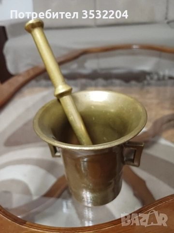 Хаванче и чукало от месинг, снимка 3 - Антикварни и старинни предмети - 53250403