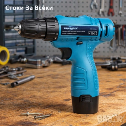 Комплект безжичен винтоверт с 2 батерии и LED, снимка 6 - Винтоверти - 53709597