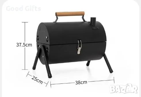 Преносимо двустранно барбекю с дървена дръжка – Компактна скара за месо, риба и зеленчуци, снимка 13 - Други стоки за дома - 50401573