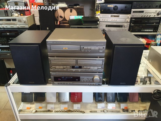 Аудиосистема DENON D-60 с две тонколони. Усилвател, радио и две касти работят отлично. Диска не чете, снимка 3 - Аудиосистеми - 42097335