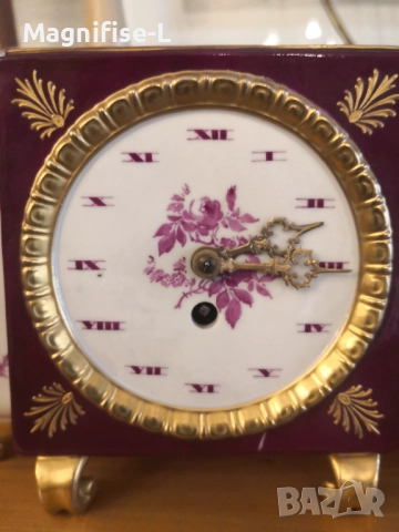 Каминен порцеланов часовник , снимка 2 - Антикварни и старинни предмети - 52438593