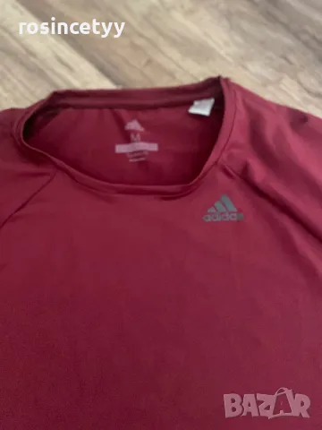 Бордо тениска Adidas, снимка 3 - Тениски - 49625907