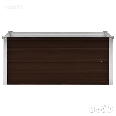 vidaXL Градинска висока леха кафява 100x40x45 см поцинкована стомана, снимка 4 - Саксии и кашпи - 56147577