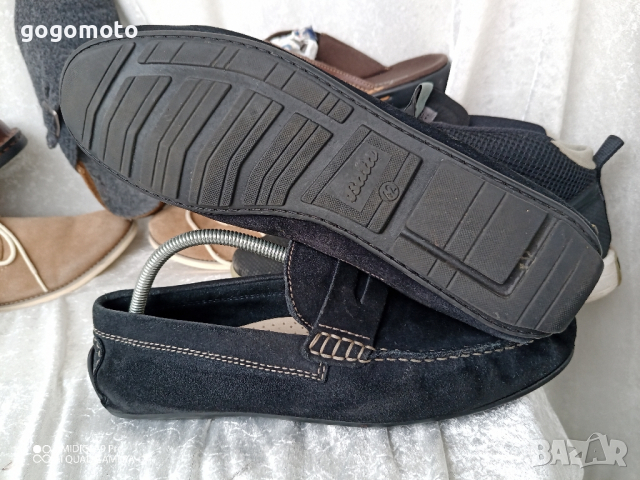мъжки мокасини BATA® original, 41 - 42, естествена кожа, естествен велур , снимка 13 - Мокасини - 44581520
