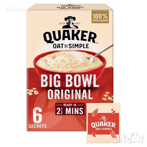 Quaker Oat So Simple / Пълнозърнести овесени трици, снимка 1 - Домашни продукти - 36023534