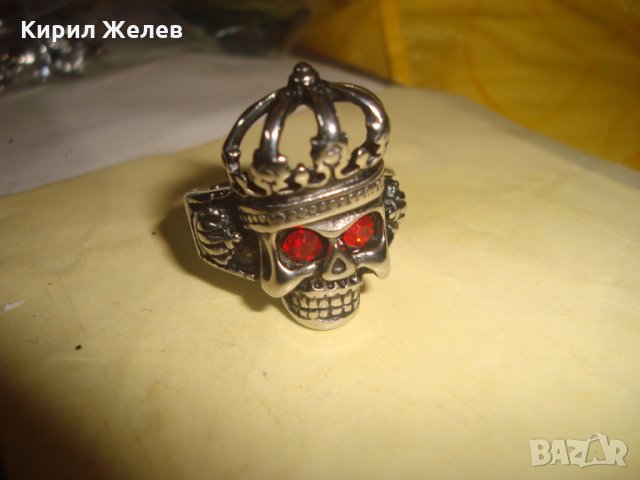 КАРИБСКИ ПИРАТИ - СТОМАНЕН ПИРАТСКИ ПРЪСТЕН с ФАСЕТ - ГРАНАТ КАМЪНИ НЕРЪЖДАЕМ ЕФЕКТЕН 24988, снимка 6 - Пръстени - 34507846